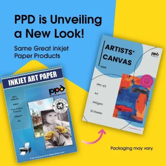 PPD Matte Printable Cotton Canvas 8.5x11" 10 sheets 340 gsm for Inkjet Printers image {1}
