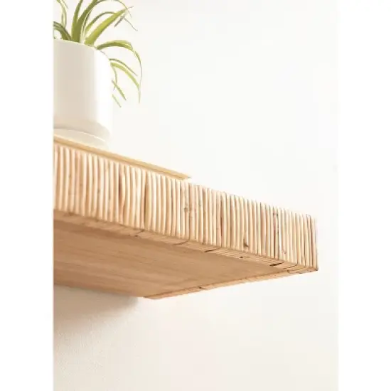 Kate & Laurel All Things Decor 2pc Rahmati Rattan Floating Shelves Natural image {10}
