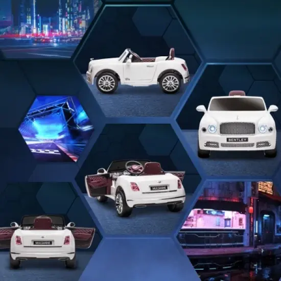 Aosom Bentley 12V Ride on Car with Remote Control, Battery Powered Car with Suspension, Startup Sound, Forward & Backward Function, LED Lights, MP3, Horn, Music, 2 Motors, for 37-72 Months image {4}