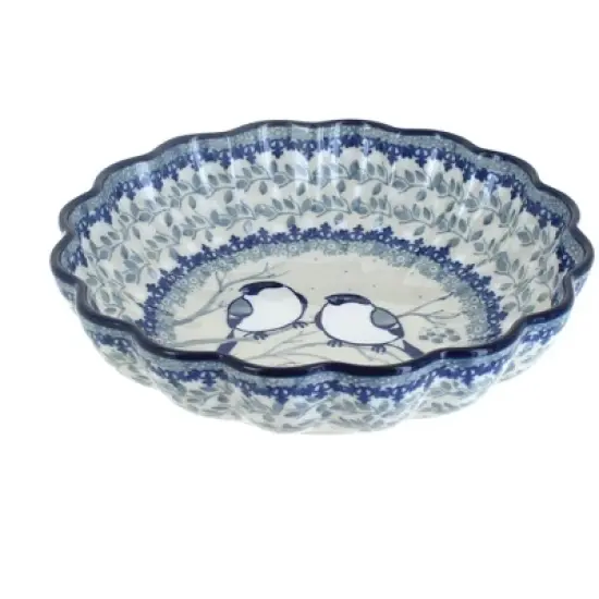 Blue Rose Polish Pottery 249 Ceramika Artystyczna Medium Scallop Dish image {4}