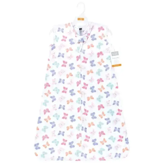 Hudson Baby Infant Girl Cotton Sleeveless Wearable Sleeping Bag, Sack, Blanket, Pastel Butterfly image {1}