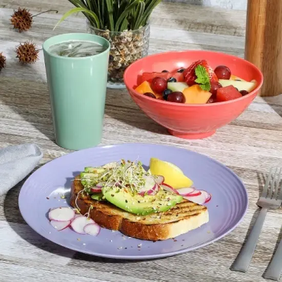 Gibson Home Zelly 12 Piece Round Melamine Dinnerware Set in Assorted Colors image {3}