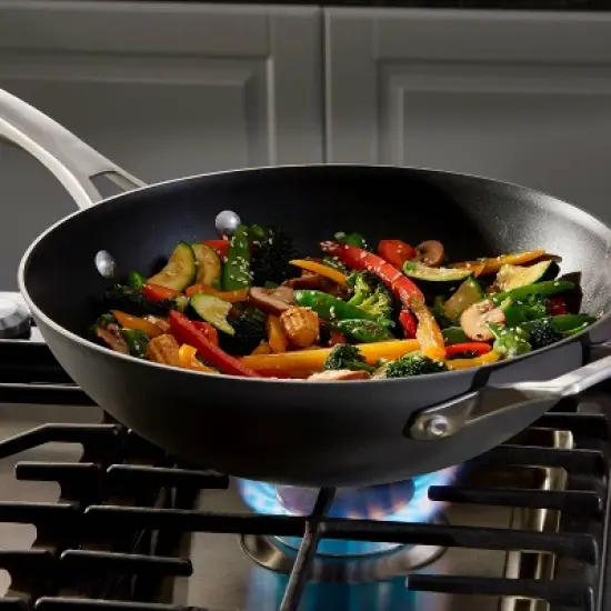 Calphalon Premier with MineralShield Nonstick 13" Flat Bottom Wok image {1}