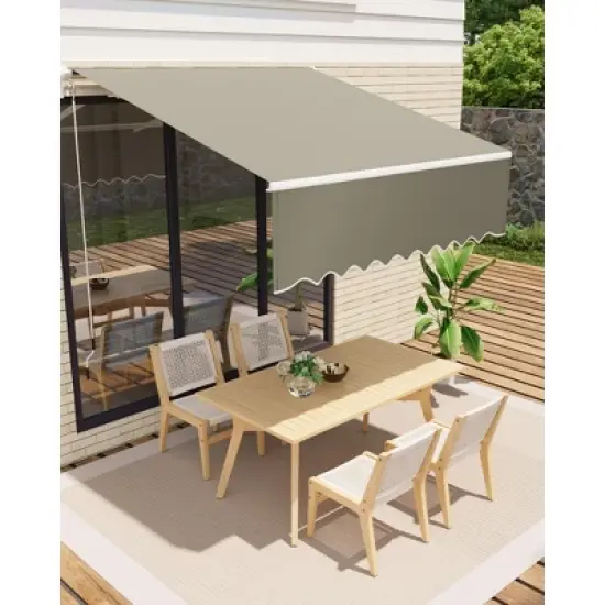 Retractable Awnings for Patio - Outdoor Sunshade Shelter with Heavy Duty Aluminum Frame & UV Protection Fabric image {7}