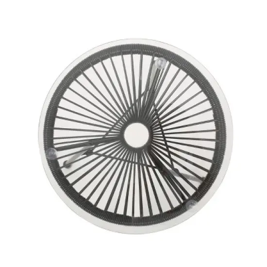 GDFStudio Carver Outdoor Wicker Wrapped Glass Top Side Table image {3}