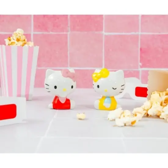 Silver Buffalo Sanrio Hello Kitty and Mimmy Ceramic Salt and Pepper Shaker Set image {3}