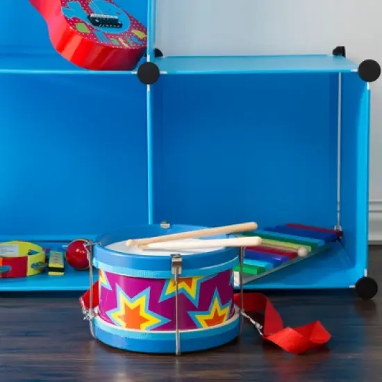 Double-sided Toy Marching Drum with Adjustable Strap and Two Wooden Drum Sticks by Hey! Play! image {4}
