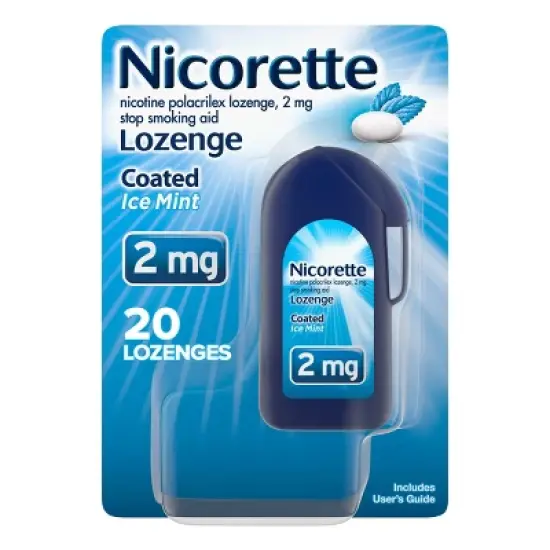 Nicorette 2mg Coated Nicotine Lozenge Stop Smoking Aid - Ice Mint image {10}