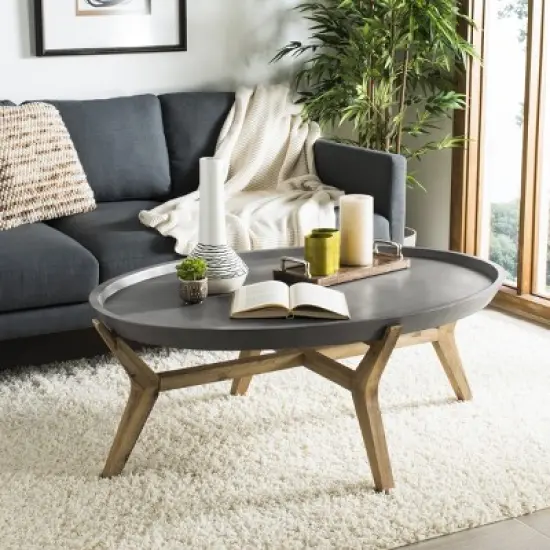 Hadwin Coffee Table - Indoor/Outdoor - VNN1021 - Dark Grey - Safavieh image {2}