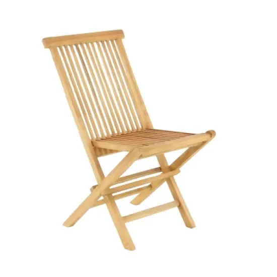 5pc Traditional Teak Wood Patio Dining Set - Brown - Olivia & May image {2}