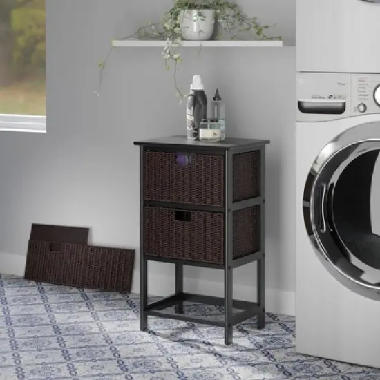 28.62" Omaha Storage Rack with Baskets Black - Winsome image {5}