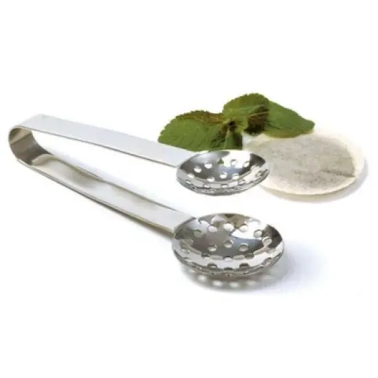 Norpro 6.25" Stainless Steel Round Tea Bag Squeezer Tongs image {1}