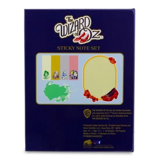 Silver Buffalo The Wizard of Oz Emerald City Yellow Brick Road Sticky Note and Tab Box Set image {1}