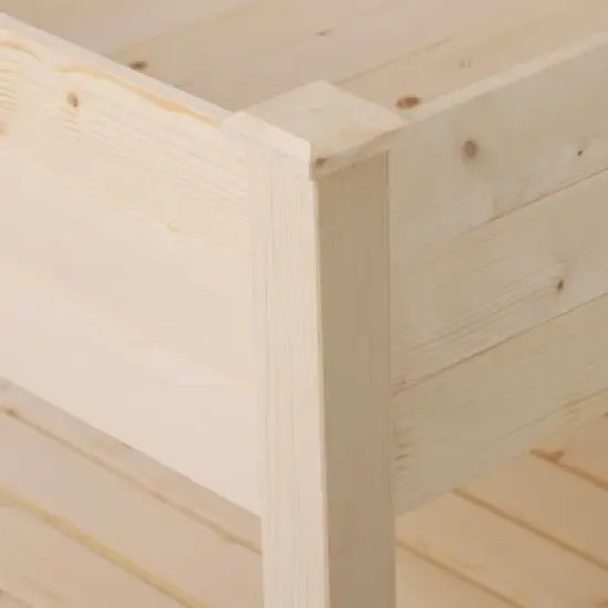 Outsunny 36'' x 36'' Raised Garden Bed with Storage Shelf, 2 Tiers Elevated Wooden Planter Box Stand for Vegetable Flower Herb, Patio and Balcony image {4}