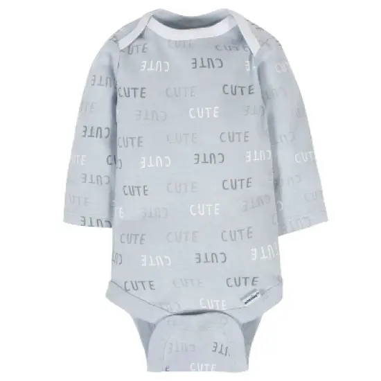 Gerber Baby Neutral Long Sleeve Onesies Bodysuits, 6-pack image {4}