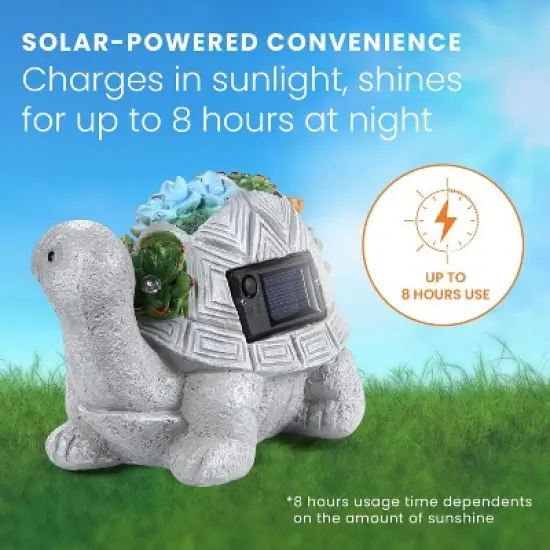 HOM Solar Turtle Statue - Solar Powered Turtle for Garden Decor with LED - Waterproof Solar Lights Outdoor for Patio, Yard, Porch image {6}