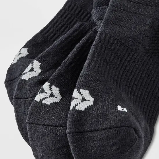 Women's 3pk Performance Mesh Stripe Tab Socks - All In Motion&trade; Gray 4-10: Midweight Knit, Arch Support image {2}