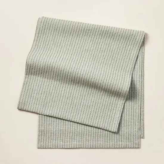Textured Stripe Woven Table Runner Sage Green - Hearth & Hand&trade; with Magnolia image {4}