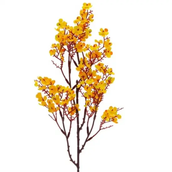 6 Pack Silk Artificial Baby's Breath Flowers with Stem, Babies Breath Faux Flower Bouquet, Fake Floral Arrangement for Table, 20 inch, Orange image {3}