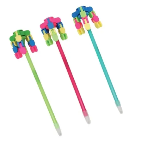 Wacky Track Spinner Pens (3 Pack) - Bend, Spin & Write! Fun Topper, Black Ink (Pink, Green, Blue) image {4}