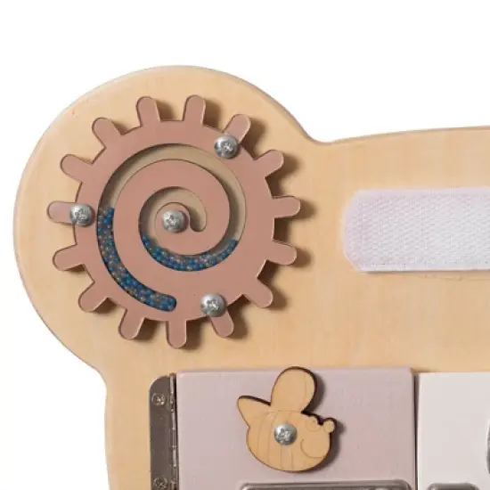 ShpilMaster Wooden Sensory Bear Shaped Learning Toddler Busy Board For Playroom, Nursery, Preschool, and Doctors' Office image {8}