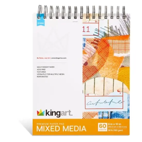 KINGART Mixed Media Sketchbook, 8&rdquo; x 10&rdquo;, 60-Sheets image {3}