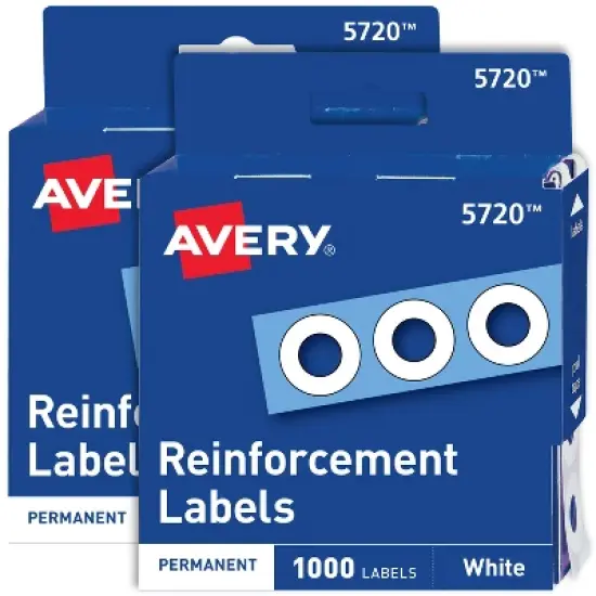 Avery Reinforcement Stickers, 1/4", 1,000 Per Pack, 2-Pack (5615) image {7}