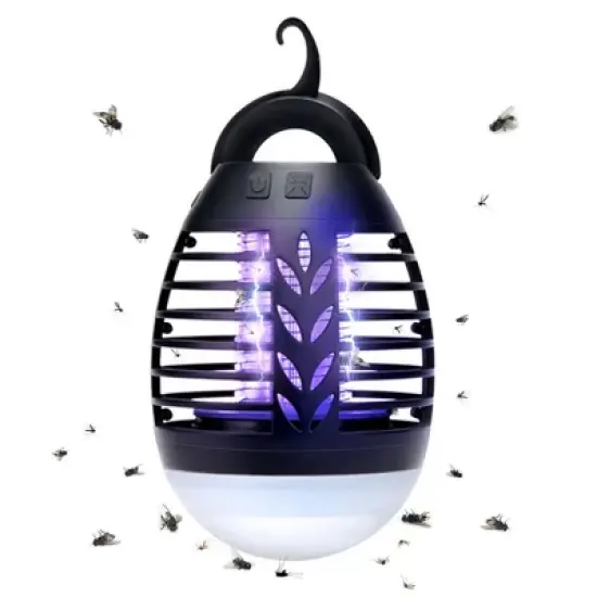 HOM Outdoor Bug Zapper - Waterproof, USB Rechargeable and Battery Powered Mosquito Killer, Insect Trap and Fly Swatter image {10}