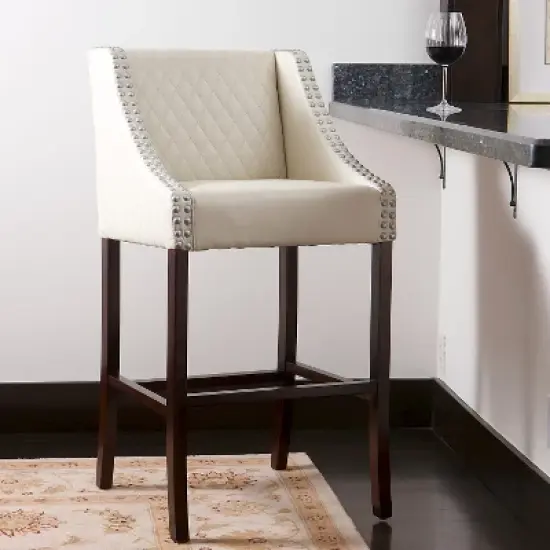 28" Milano Quilted Bonded Leather Barstool - Christopher Knight Home image {4}