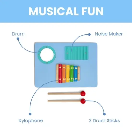 Delta Children Bluey Compact Play and Learn Sensory Table for Kids' Includes Musical Instruments - 8pc image {3}