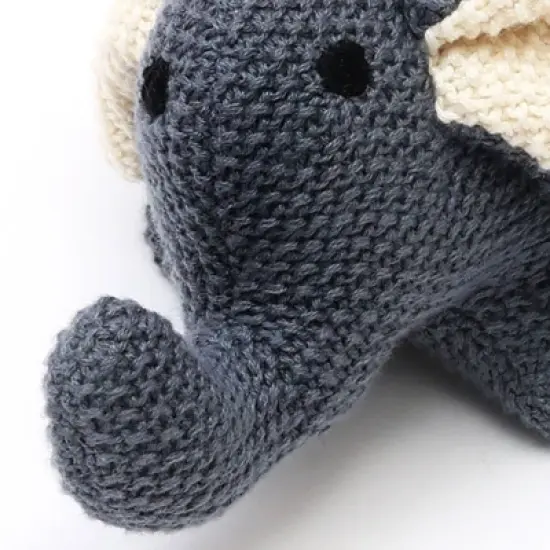 TopComfy Baby and Toddler Learning Toy Handmade Cotton Elephant Plush Toy for Comfort and Playtime, Dark Blue, 7.5"*3.5"*3" image {2}