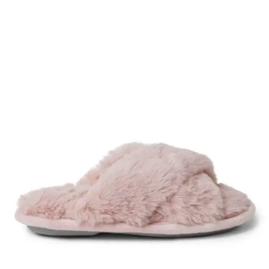 Dearfoams Kid's Jess Furry Crossband Slide Slippers image {2}