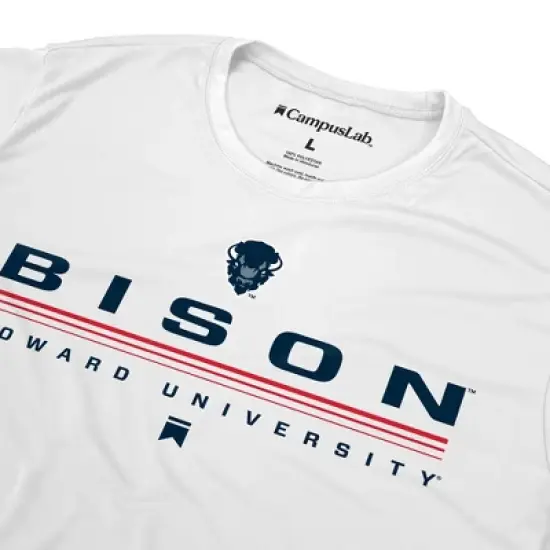 Men's Campus Lab Howard University Men's Sport Active T-Shirt LinesWhite image {4}