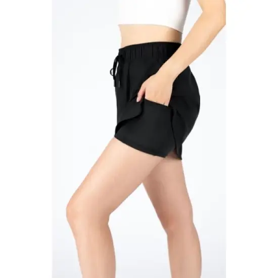 90 Degree by Reflex Womens Woven Skorts with Side Zipper Pocket and Inner Shorts image {2}