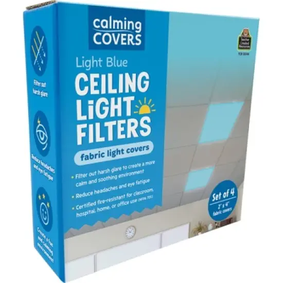 Teacher Created Resources&reg; Light Blue Calming Covers Ceiling Light Filters, 2' x 4', Set of 4 image {4}