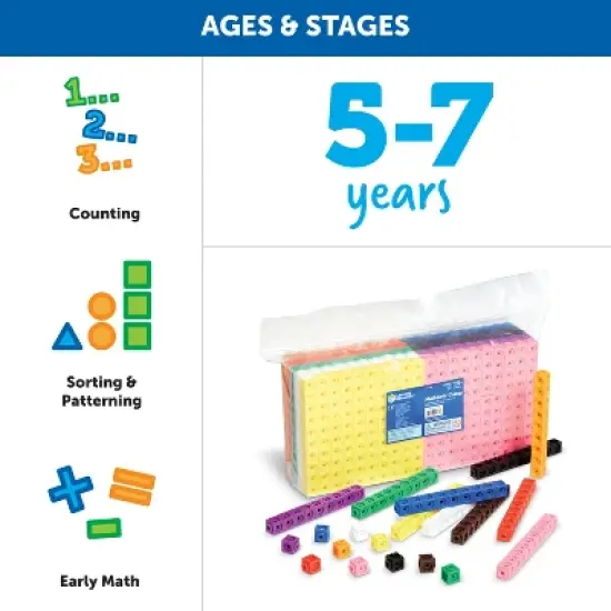 Learning Resources Mathlink Cubes, Educational Counting Toy, Set of 1000 Cubes, Grades K+, Ages 4+ image {4}