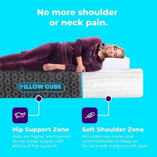 Pillow Cube Deluxe 4 Layer Breathable Mattress for Side Sleeper with Hip Support, Soft Shoulder Zone and Plush Cube Cover image {4}