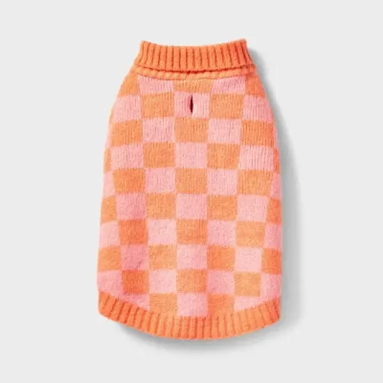 Checkered Knit Dog Sweater - Pink - Boots & Barkley&trade; image {1}