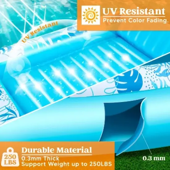 Joyfy Pool Floats Inflatable Pool Tanning Adults Floats Bed Tanning with Pillow Drink Holders Lounge Pool Float Tanning Pool for Adult Pool Party image {4}