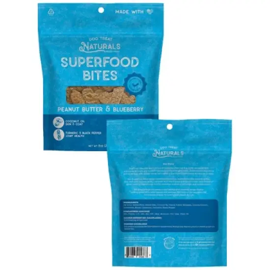 Dog Treat Naturals: Superfood Bites - Peanut & Blueberry, 8oz image {5}