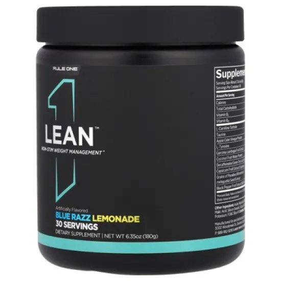 Rule One Proteins Lean&trade;, Non-Stim Weight Management, Blue Razz Lemonade, 6.35 oz (180 g) image {2}
