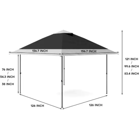 13X13 Pop-Up Gazebo, Outdoor Canopy Tent with Double Roof, Outdoor Gazebo for Backyard & Patio, Instant Screened Shelter with 169 Square Feet of Shade image {2}