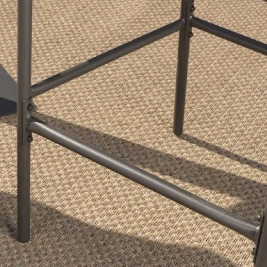 Dominica 3pc Square Wicker Outdoor Patio Bar Set - Brown - Christopher Knight Home image {5}