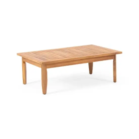 FIONECA Outdoor 4-Seater Chat Set with Cushions, Acacia Wood Loveseat, Coffee Table & 2 Club Chairs, Patio Conversation Set image {12}