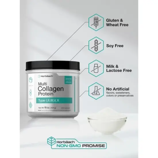Horbaach Multi Collagen Powder | 16 oz | Type I, II, III, V, X image {4}