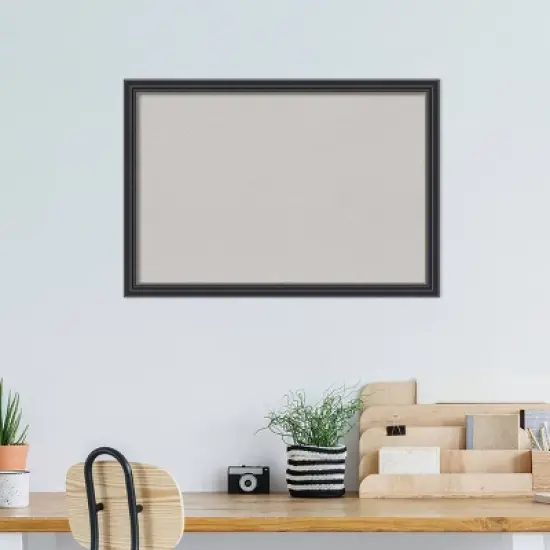 26"x18" Stylish Wood Frame Cork Board Black - Amanti Art image {5}