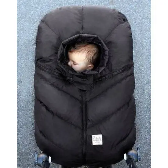 7AM Enfant Car Seat Cover Puffer - Black image {5}
