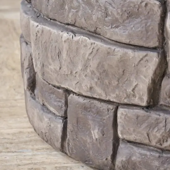 Angeles Outdoor Circular Fire Pit - Gray - Christopher Knight Home image {5}