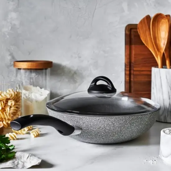 BALLARINI Parma by HENCKELS Forged Aluminum 11-inch Nonstick Stir Fry Pan with Lid, Made in Italy image {1}