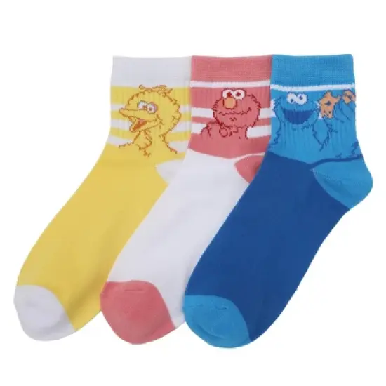 Sesame Street Character Art Women's 3-Pair Casual Quarter Crew Socks-OSFA image {7}